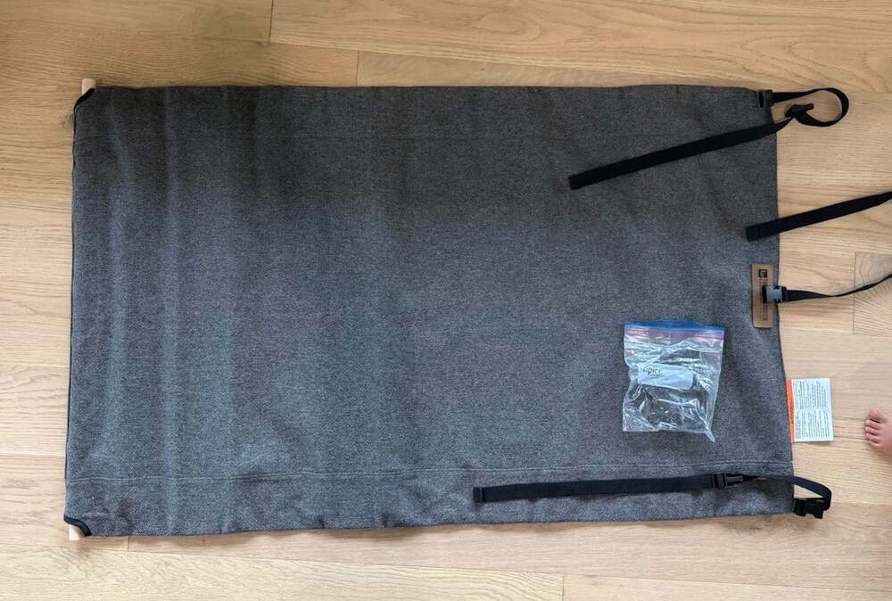The Stair Barrier Fabric Safety Gate Gray Kids Pets - Picture 3 of 6